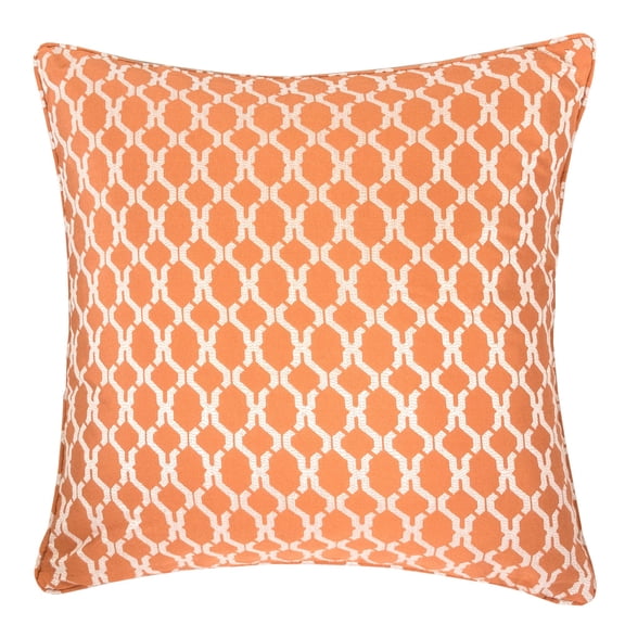 Amelia Orange Geometric Polyester 20 in. x 20 in Throw Pillow