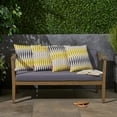 thumbnail image 1 of Amelia Outdoor Geometric 17.75" Water Resistant Fabric Square Cushions, Set of 4, Cream, Yellow, Dark Gray, Light Gray, 1 of 4
