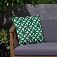 thumbnail image 1 of Amelia Outdoor Geometric Lattice 17.75" Water Resistant Fabric Square Cushion, Green, White, 1 of 6