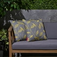 thumbnail image 1 of Noble House Magari Cute Leaves Outdoor Cushion in Yellow and Gray (Set of 2), 1 of 6