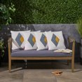 thumbnail image 1 of Noble House Arizona Abstract Outdoor Cushion in White and Dark Blue (Set of 4), 1 of 6