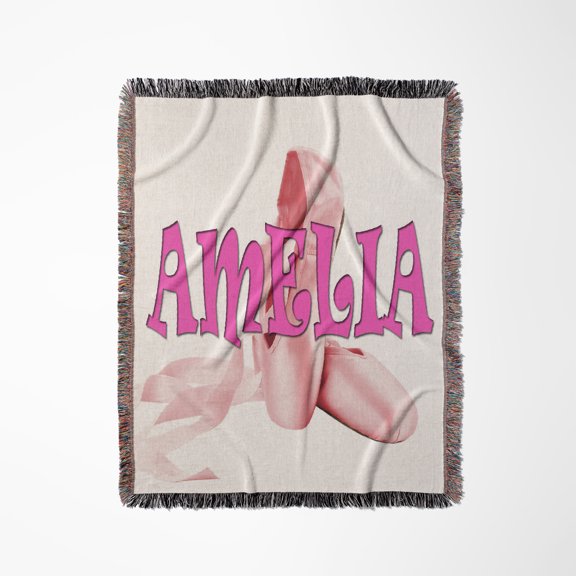 Amelia. Pink Ballet Shoes., Woven Blanket