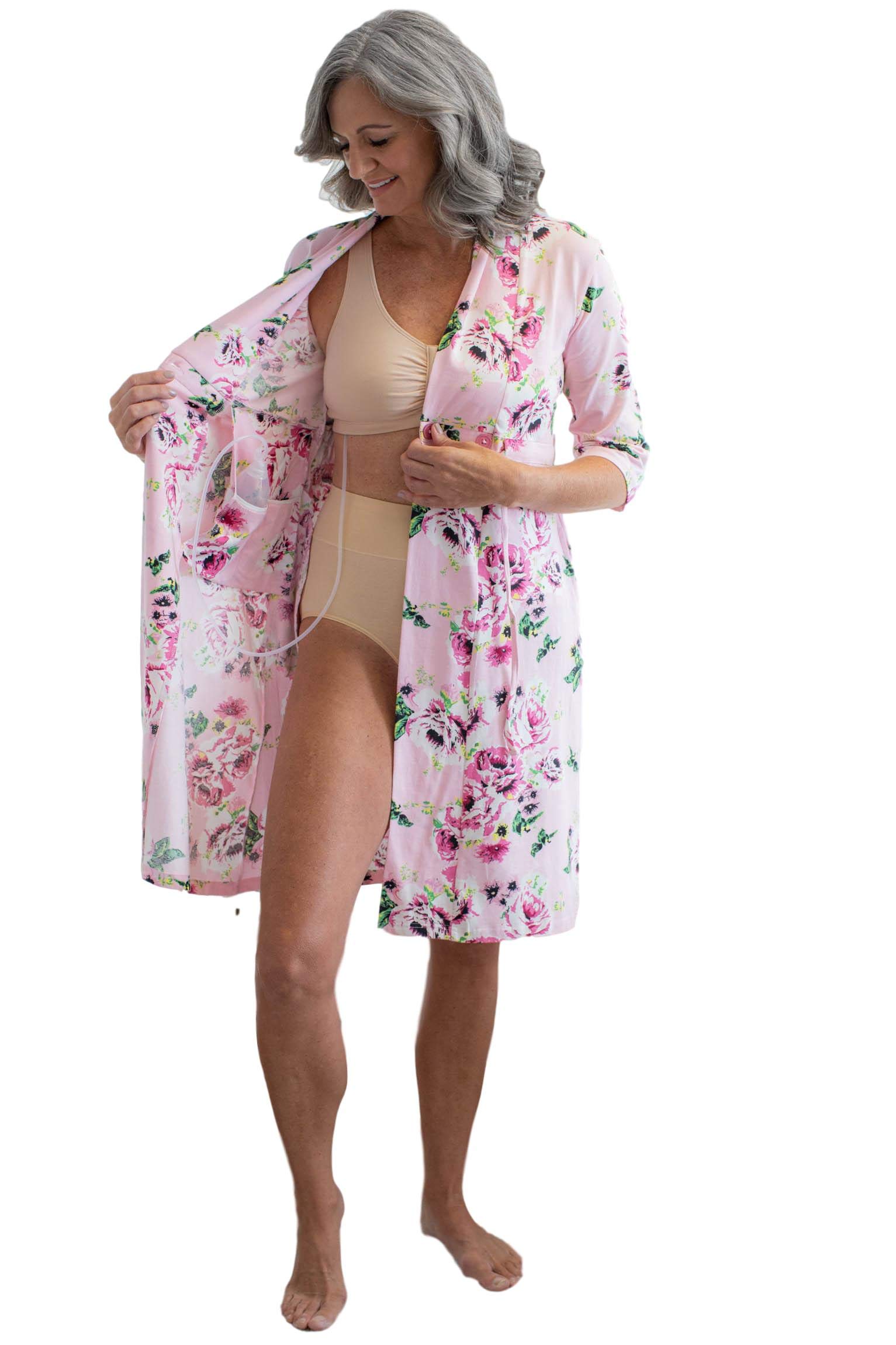 Amelia Post Surgery Robe Women Recovery Robe, Surgery Recovery Robe