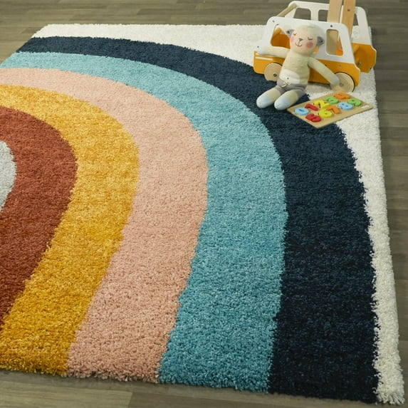 Amelia Rainbow Shag Area Rug