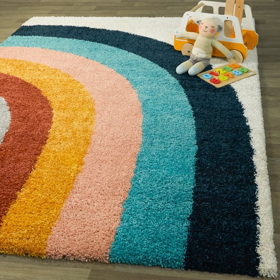 Amelia Rainbow Shag Area Rug