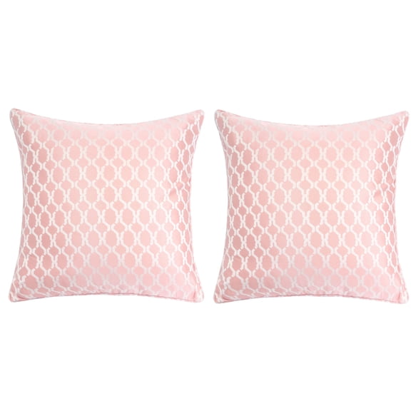 Amelia Rose-Pink Geometric Polyester 20 in. x 20 in Throw Pillow (Set of 2)