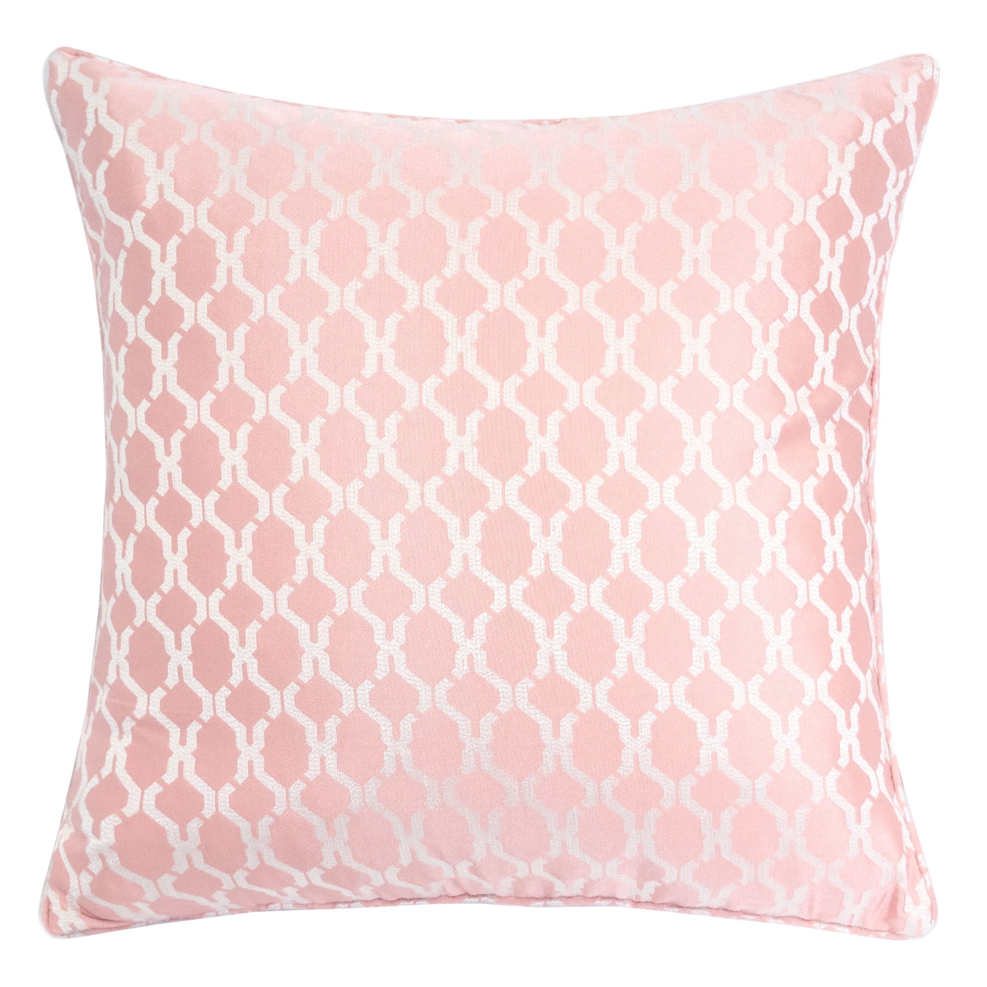 Amelia Rose-Pink Geometric Polyester 20 in. x 20 in Throw Pillow