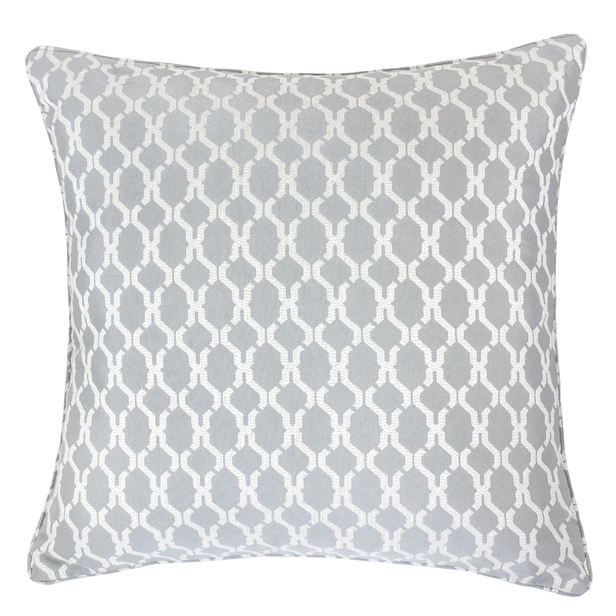 Amelia Silver Geometric Polyester 20 in. x 20 in Throw Pillow