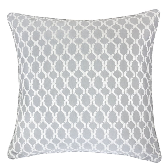 Amelia Silver Geometric Polyester 20 in. x 20 in Throw Pillow