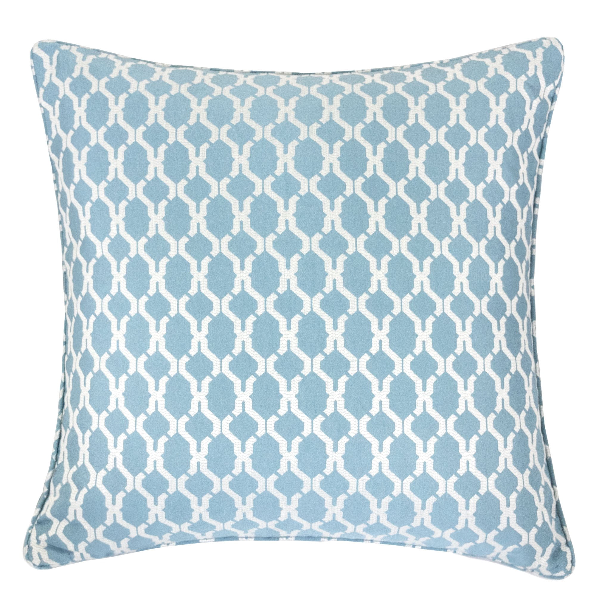 Amelia Turquoise Geometric Polyester 20 in. x 20 in Throw Pillow
