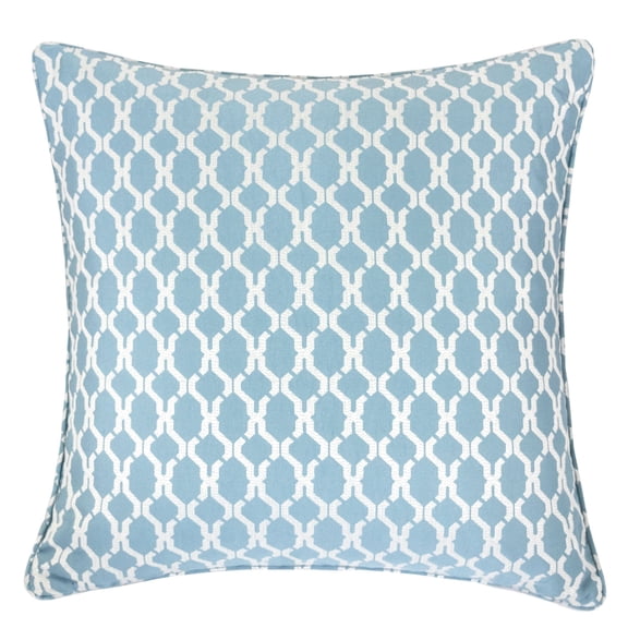 Amelia Turquoise Geometric Polyester 20 in. x 20 in Throw Pillow