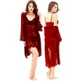 thumbnail image 1 of Amelia Women's Lingerie Baby Doll Kimono Lace Nightgown Robe G-String 3 Piece Set, 1 of 5