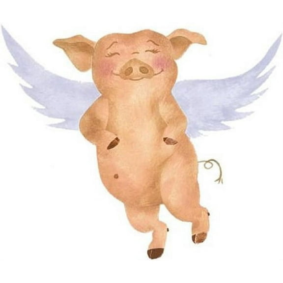 Amelia the Flying Pig Wall Stencil - E212 by Designer Stencils