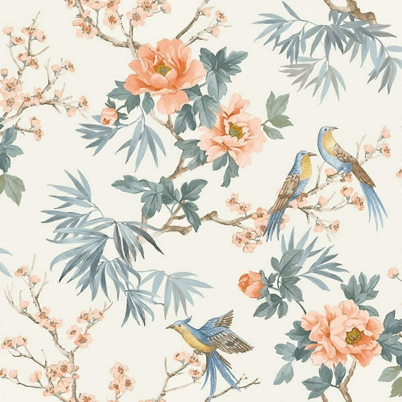 Amelie Chinoiserie Bird Wallpaper Rasch