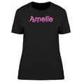 thumbnail image 1 of Amelie Cute Pink Heart Name T-Shirt Women -Image by Shutterstock, Female Medium, 1 of 2