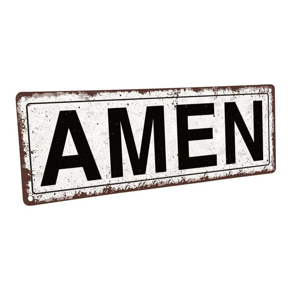 Amen 4"x12" Metal Sign, Wall Décor for Inspirational