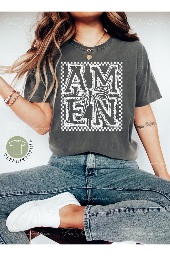 Amen Christian Retro Religious Faith T-Shirt All Size S-3XL