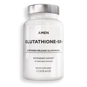 Amen Glutathione-SR+ Advanced Sustained-Release Supplement - 2-Month Supply - Reduced L-Glutathione - Galactomannans Fenugreek Seed - Time-Reduced Matrix - Non-GMO - 60 Capsules