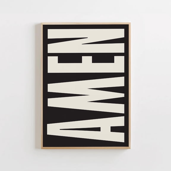 Amen Poster Jesus Poster Christian Poster Christian Gifts Retro Poster Religious Wall Decor Gallery Wall Art Christian Wall Art , Poster Print Only