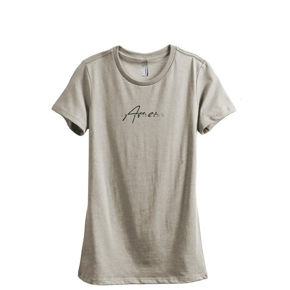 Amen Women's Fashion Relaxed T-Shirt Tee Heather Tan Large