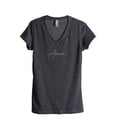 thumbnail image 1 of Amen Women's Fashion Relaxed V-Neck T-Shirt Tee Charcoal Grey Small, 1 of 3