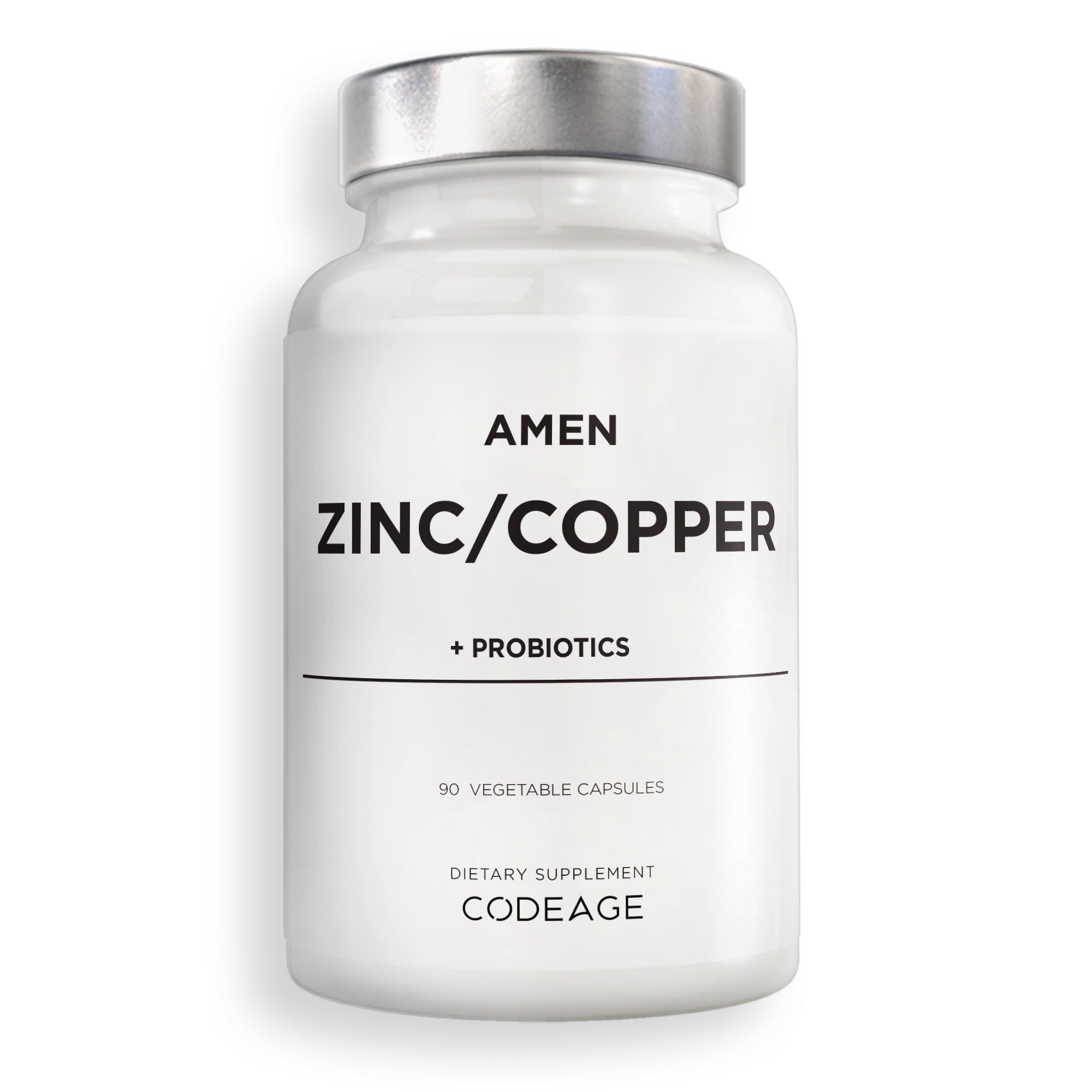 Photo inspiration: Visual Reference: Amen Vegan Zinc Copper Probiotics Non Gmo 90Ct 3 Month