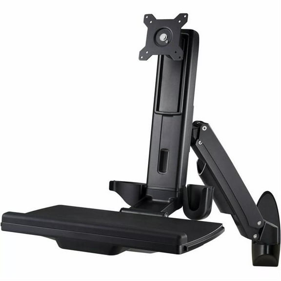 Amer Sit Stand Combo Workstation Wall Mount System, Black AMR1AWS-B