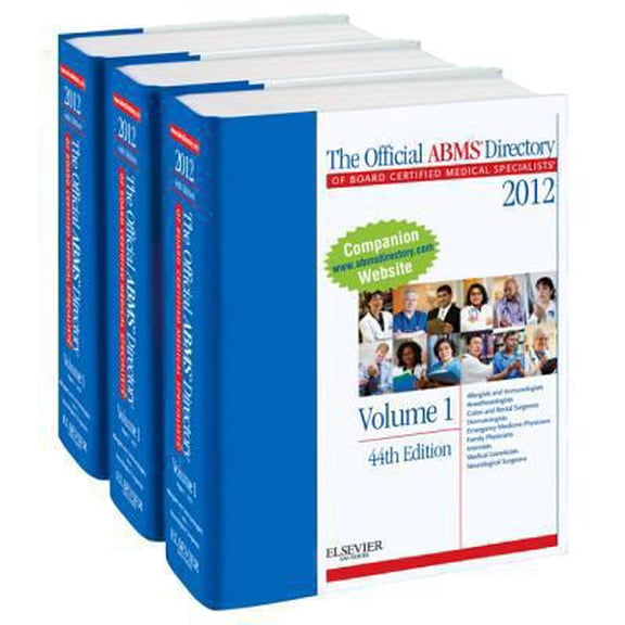 Pre-Owned Amer Bd of Med Specialties Dir: The Official ABMS Directory of Board Certified Medical Specialists 2012 - 3 Volume Set (Edition 44) (Hardcover)