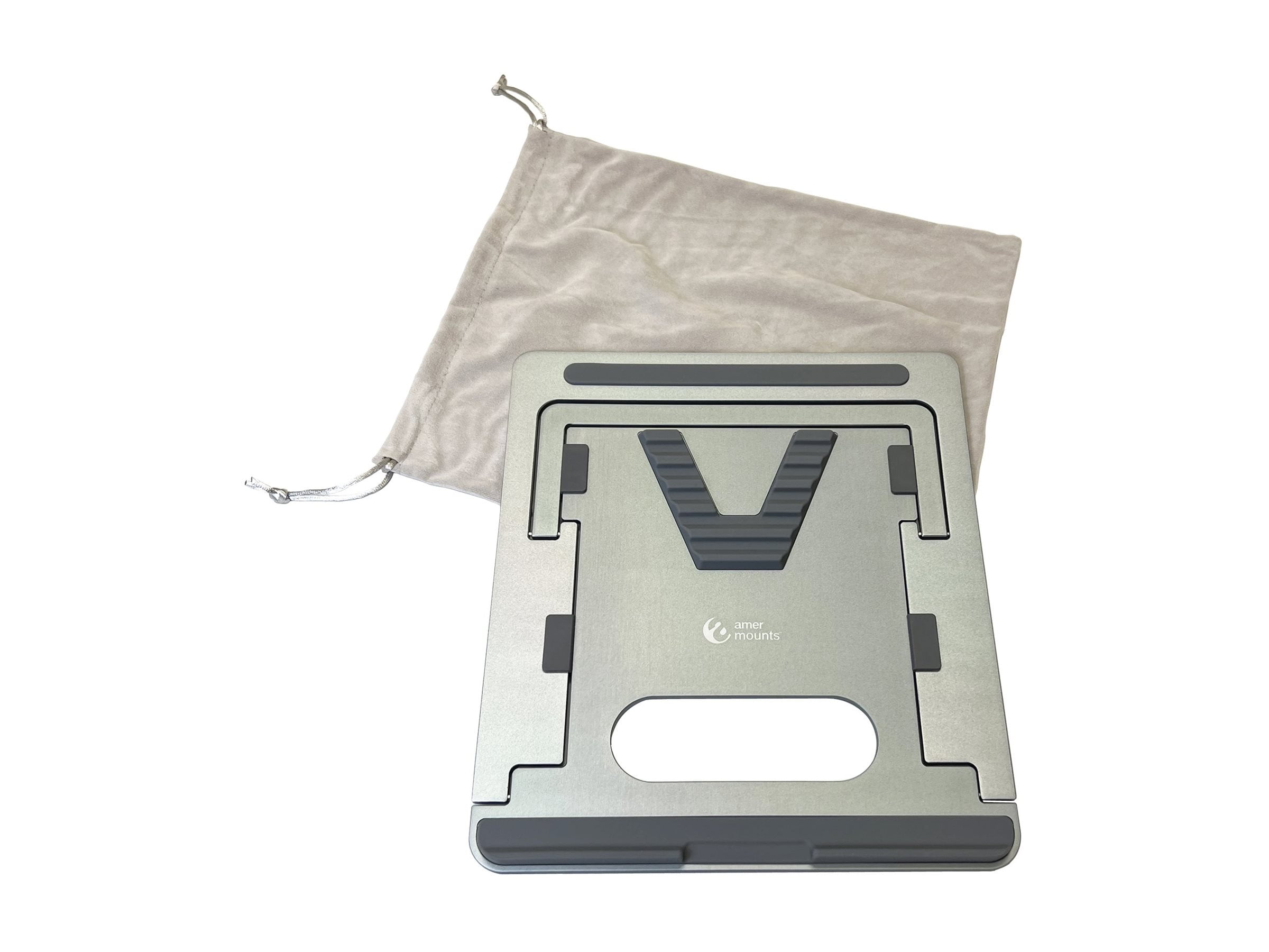 Amer Mounts Foldable Laptop Tablet Stand (Silver)