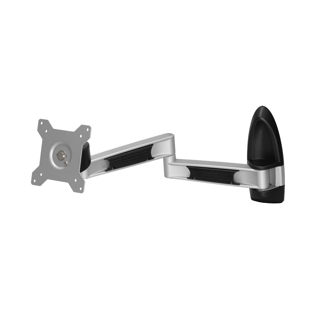 Silver Aluminum and Steel Full-Motion Articulating Monitor Mount