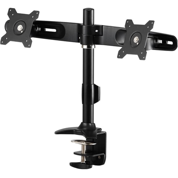 Amer Networks Dual Monitor Mount with Desk Clamp, Black