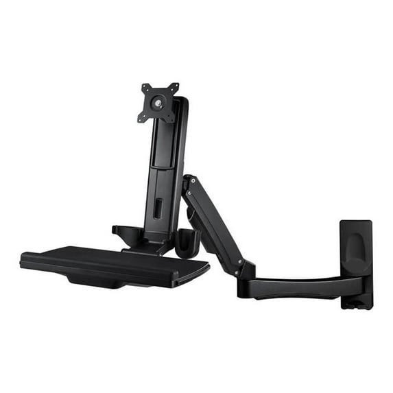 Amer AMR1AWSL-B Mounting Arm for Computer, Workstation, Keyboard, Mouse, Monitor - Black - Height Adjustable - 24" to 32" Screen Support - 100 x 100, 75 x 75 - VESA Mount Compatible - Steel, Plasti...