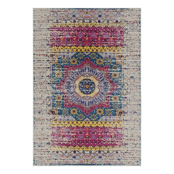 Manhattan 35 Pink Power-Loomed Area Rug 7'9"x11'