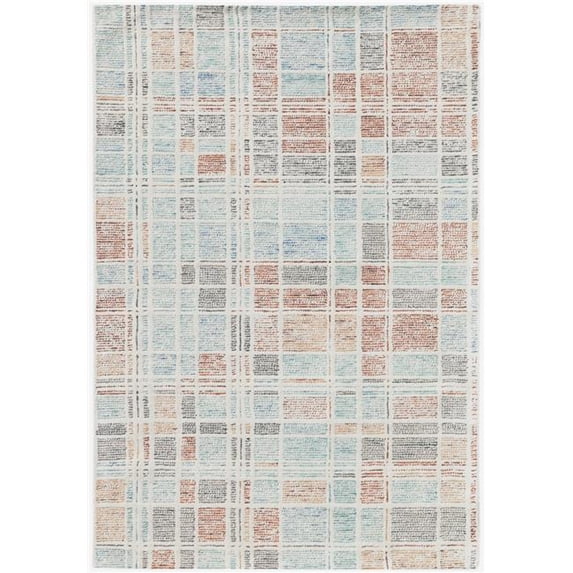 Amer Rug VEC390203 2 x 3 ft. Vector Modern Hand-Tufted Rug, Aqua