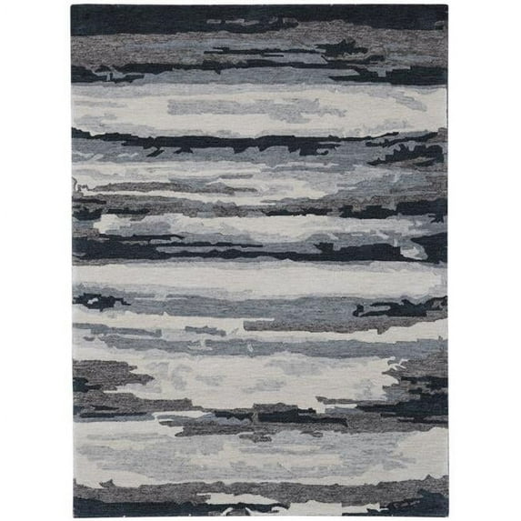 Amer Rugs ABS60508 5 x 8 ft. Abstract Transitional Hand-Tufted Area Rug, Dark Gray