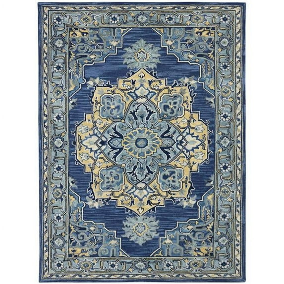 Amer Rugs Boho Roanne Blue Hand-Tufted Wool 2'x3' Area Rug BOH110203