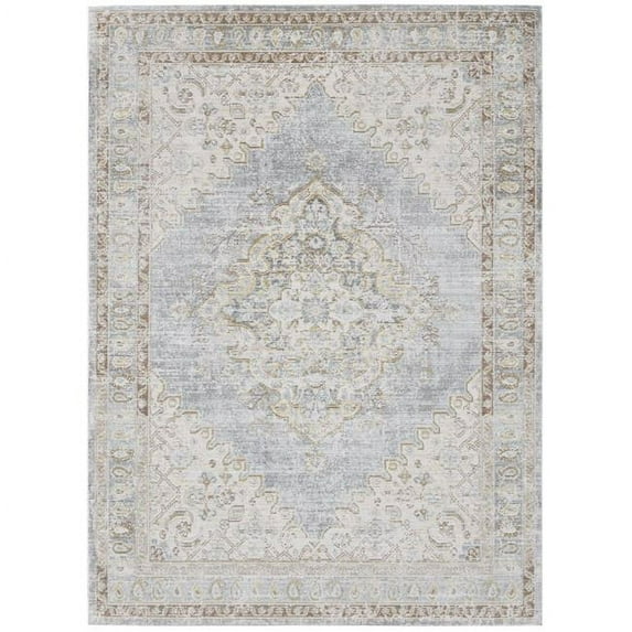 Amer Rugs Century Bordered Vintage Gray/Ivory Area Rug or Runner