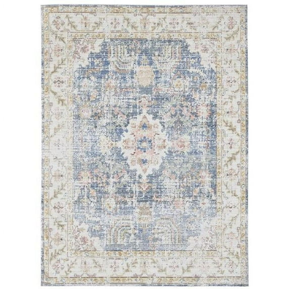 Amer Rugs Century Bordered Vintage Indigo Blue/Ivory Area Rug or Runner