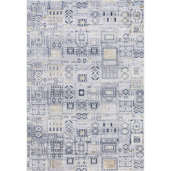 Amer Rug HAM75376 5 ft. 3 in. x 7 ft. 6 in. Hamilton Modern Power-Loomed Rug, Blue