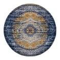 thumbnail image 1 of Magi Nina Vintage Bohemian Navy/ Orange Round Rug - 6'6" x 6'6" round, 1 of 5