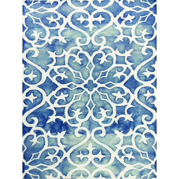 Amer Shibori SHI-2 Blue, White 8' x 11' Rug