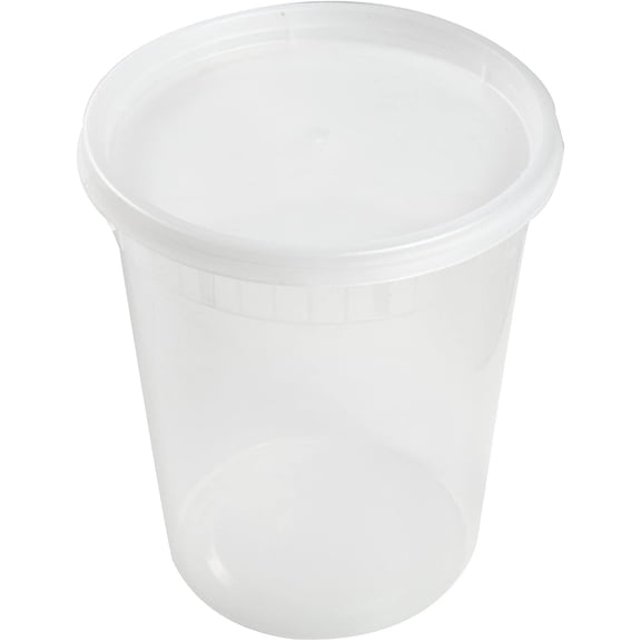 AmerCare 32 Ounce Clear Deli Container with Lid Combo, Case of 240