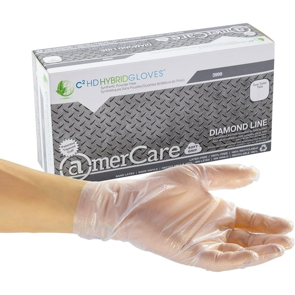 AmerCare Powder-Free Hybrid C2 HD Hybrid Gloves