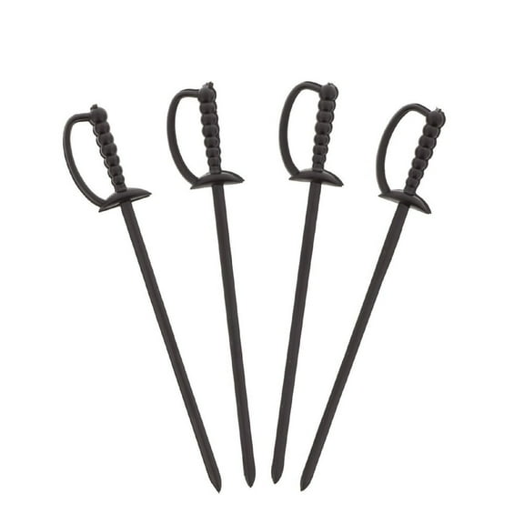 AmerCareRoyal RP147BK 6 in. Plastic Sword Picks - Black (10000/Carton)