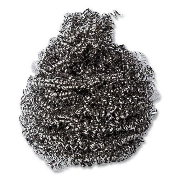 AmerCareRoyal Stainless Steel Sponge, Polybagged, 1.50 oz, Gray, 12/Pack, 12/Packs/Carton