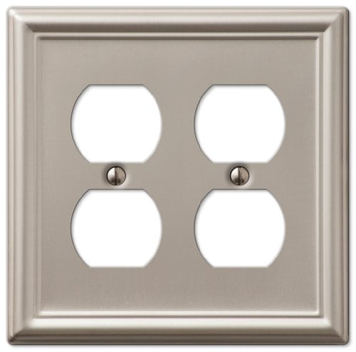 Brushed Nickel Double Duplex Steel Wall Plate