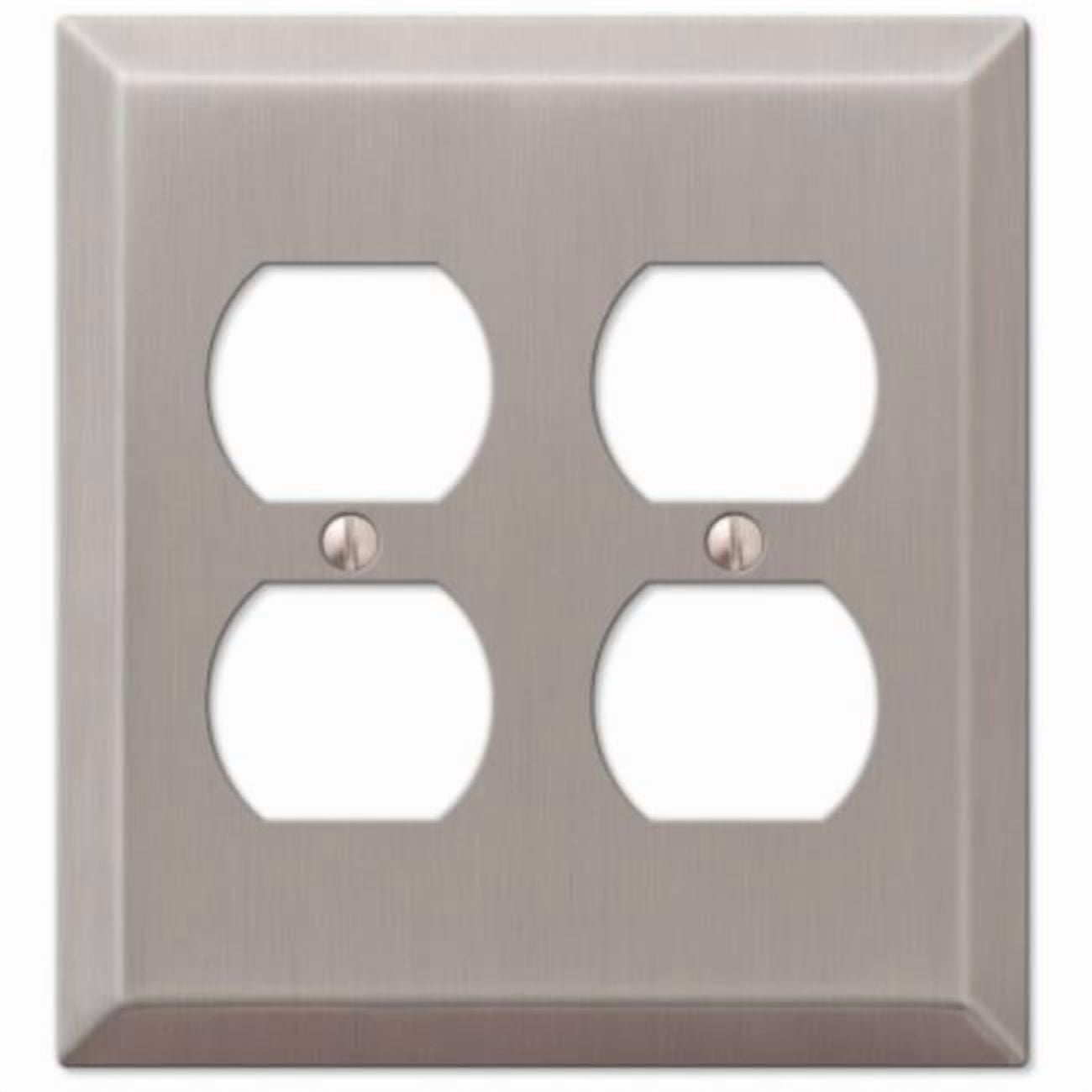 AmerTac 101540 2 Duplex Brushed Nickel Wall Plate