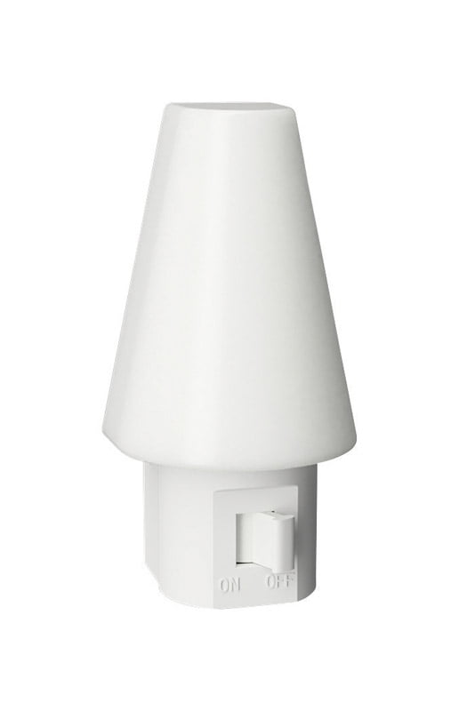 White Frosted LED Plug-in Manual Switch Night Light
