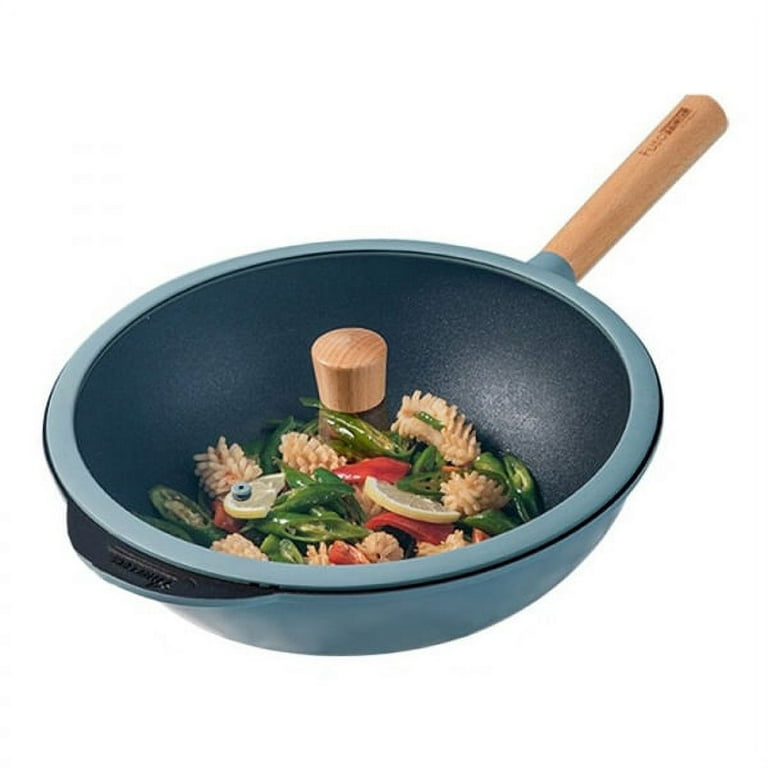 Carbon Steel Wok Pot 32cm Nonstick Stir Frying Pan Cookware With
