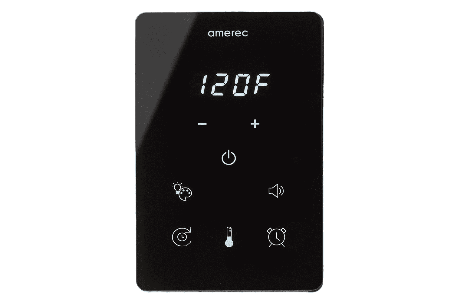 Wall-Mounted Black Digital Touchscreen Steam Control Panel